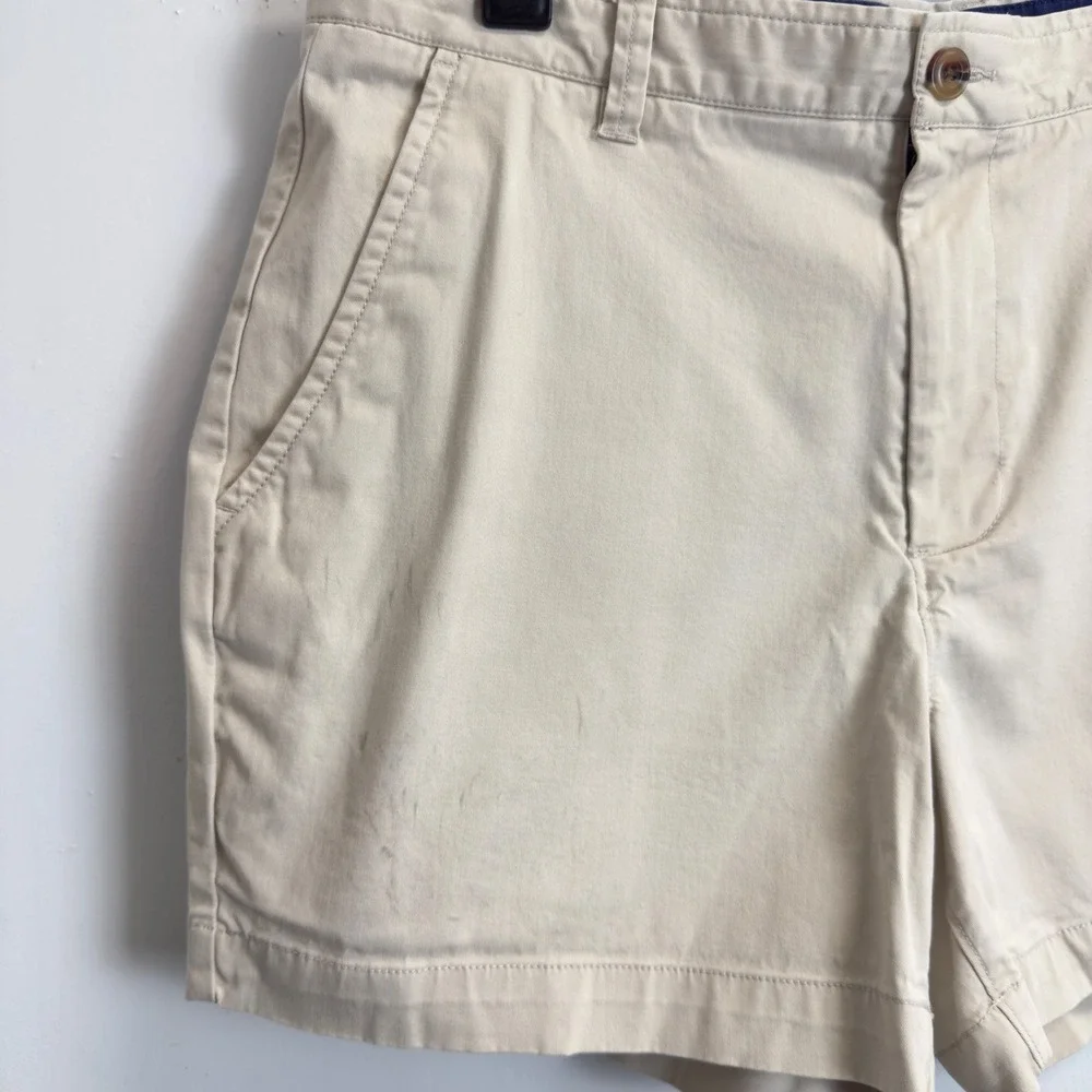 Lot of 2 Crown Ivy Mens Chino Shorts Khaki Grey Flat Front Cotton Size 34 LP